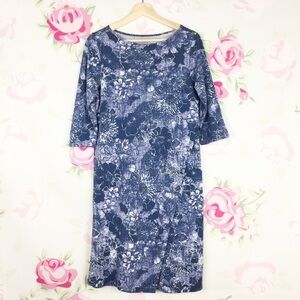 Pure Jill Blue Floral Printed Wrap Style Dress S